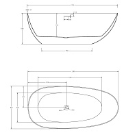 Abber Ванна акриловая отдельностоящая 170x80x58h см, цвет: белый AB9211