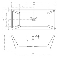 Abber Ванна акриловая отдельностоящая 170x80x60h см, цвет: белый AB9212-1.7