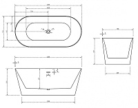 Abber Ванна акриловая отдельностоящая 150x70x60h см, цвет: белый AB9222-1.5