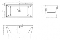 Abber Ванна акриловая отдельностоящая 170x80x60h см, цвет: белый AB9224-1.7