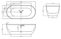 Abber Ванна акриловая отдельностоящая 172x79x58h см, цвет: белый AB9241