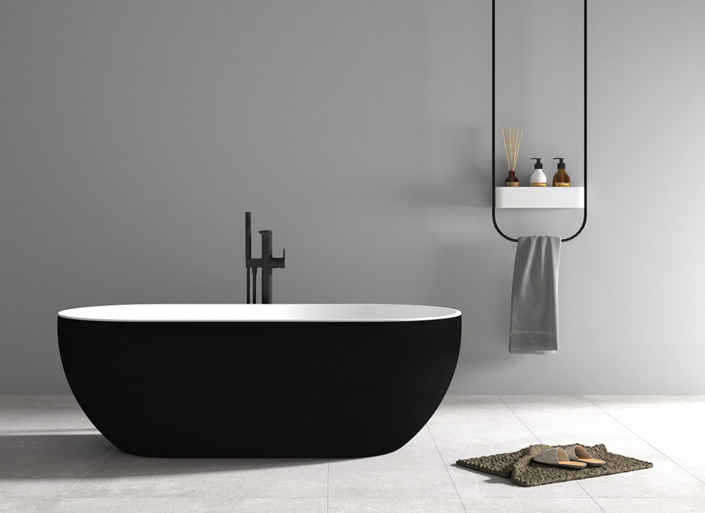 Abber Ванна акриловая отдельностоящая 172x79x58h см, цвет: черный AB9241MB