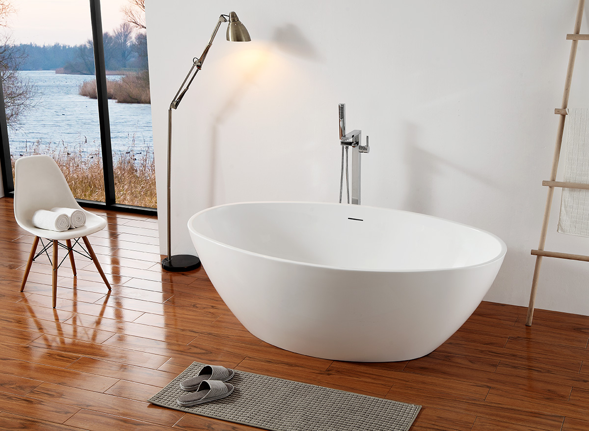 Abber Ванна акриловая отдельностоящая 175x100x58h см, цвет: белый AB9249