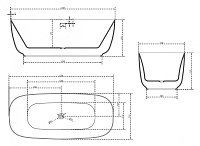 Abber Ванна акриловая отдельностоящая 170x75x60h см, цвет: белый AB9260