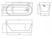Abber Ванна акриловая отдельностоящая 170x70x58h см, цвет: белый AB9272-1.7