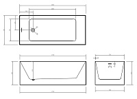 Abber Ванна акриловая отдельностоящая 170x75x60h см, цвет: белый AB9274-1.7