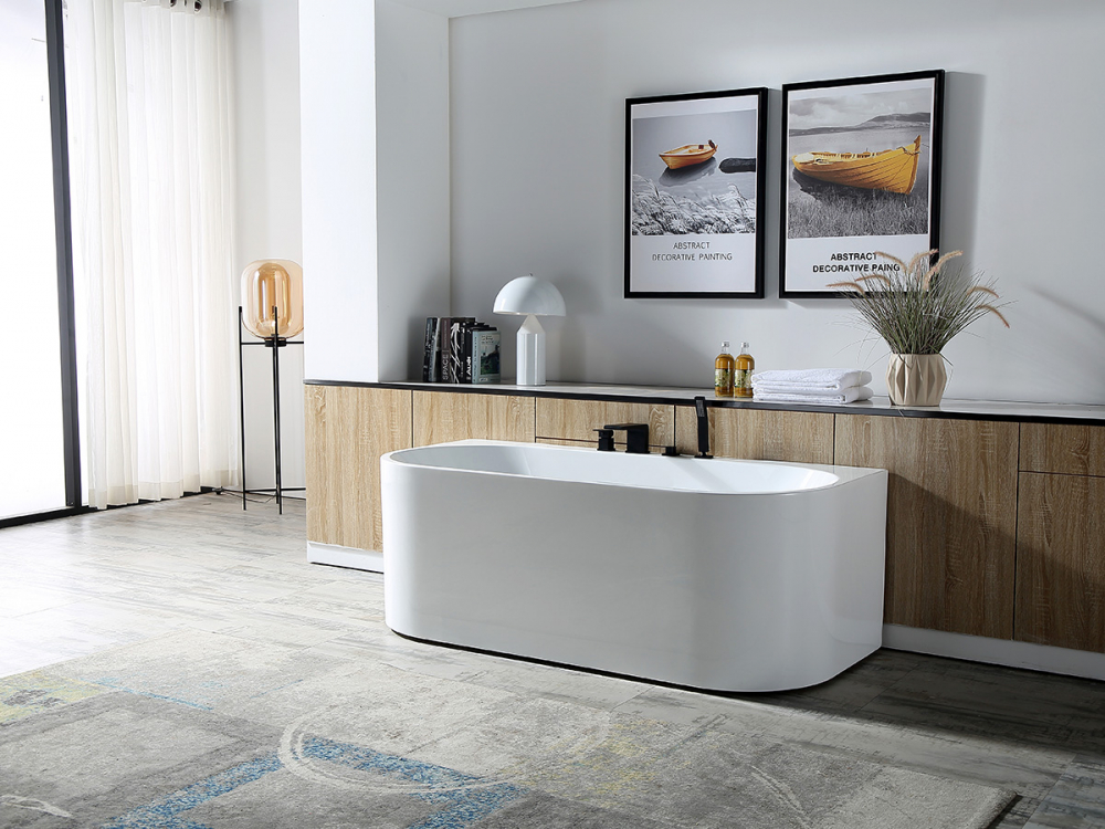 Abber Ванна акриловая пристенная 170x78x60h см, цвет: белый AB9310