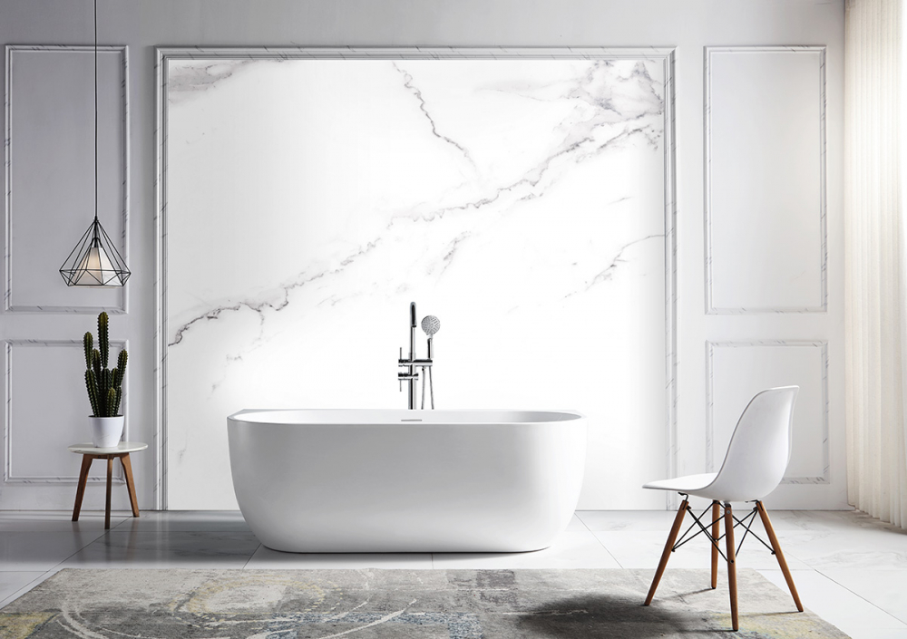 Abber Ванна акриловая пристенная 170x75x60h см, цвет: белый AB9316