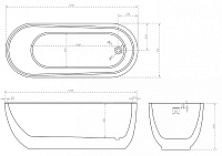 Abber Ванна акриловая отдельностоящая 150x70x60h см, цвет: белый AB9341-1.5