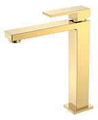 Boheme Qubic Смеситель для раковины высота излива 20,7 см, без донного клапана, цвет: gold 472-G