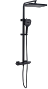 Allen Brau Infinity Душевая стойка: смеситель, ручной и верхний душ, шланг 150 см, цвет: черный мат 5.21030-31