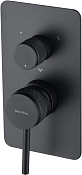 Allen Brau Priority Смеситель для ванны и душа, на 3 потреб., с внутр. частью, цвет: черный матовый 5.31A11-31