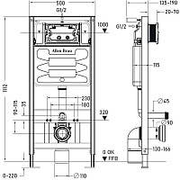 Allen Brau Pneumatic Инсталляция для унитаза 50x26x133,2h см, цвет: синий/белый 9.11100.20