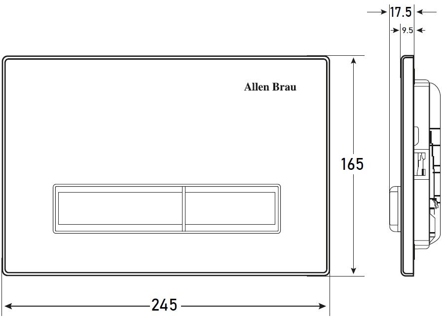 Allen Brau Fantasy Клавиша смыва 24,5x16,5h см, цвет: черный матовый 9.20003.31