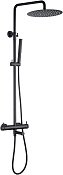 Allen Brau Priority Душевая стойка: смеситель, ручной и верхний душ, шланг 150 см, цвет: черный мат 5.31A10-31