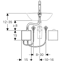 Geberit Piave Смеситель для раковины, сенсорный, цвет: хром глянцевый 116.166.21.1