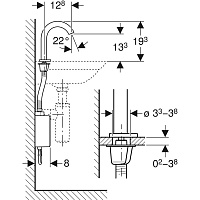 Geberit Piave Смеситель для раковины, сенсорный, цвет: хром глянцевый 116.166.21.1