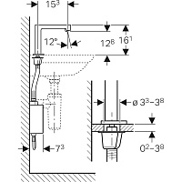 Geberit Brenta Смеситель для раковины, сенсорный, батарейки, цвет: хром 116.174.21.1