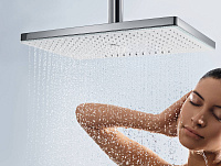 Hansgrohe Rainmaker Select Верхний душ 47x27 EcoSmart, 1jet, кронштейн потолочный, цвет:хром/белый 24012400