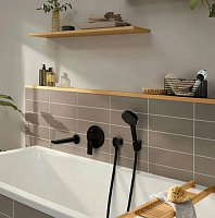 Hansgrohe Rebris E Смеситель для ванны встраиваемый на 2 потребителя, цвет: матовый черный 72469670