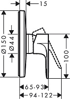 Hansgrohe Rebris S Смеситель для душа встраиваемый, внешняя часть, цвет: матовый черный 72667670