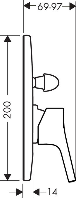 Hansgrohe Talis S Смеситель для ванны встраиваемый на 2 потребителя, внешняя часть, цвет: хром 72407000