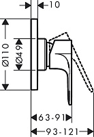Hansgrohe Rebris E Смеситель для душа встраиваемый, внешняя часть, цвет: хром 72659000