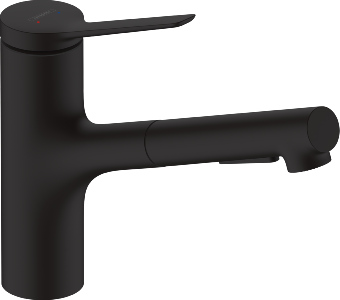 Hansgrohe Zesis Смеситель для кухни с выдвижным изливом, цвет: черный 74803670