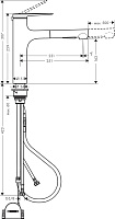 Hansgrohe Zesis Смеситель для кухни с выдвижным изливом, цвет: черный 74804670