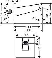 Hansgrohe Pulsify Держатель верхнего душа настенный 15 см, цвет: хром 24149000