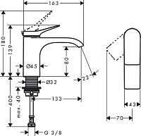 Hansgrohe Vivenis Кран для раковины однорычажный 80 для холодной воды, цвет: матовый черный 75013670