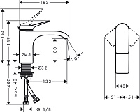 Hansgrohe Vivenis Смеситель для раковины однорычажный, без донного клапана, цвет: матовый белый 75012700