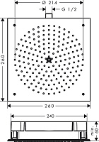 Hansgrohe Raindance Верхний душ встраиваемый в потолок 26 см EcoSmart, 1 вид струи, цвет: хром 26481000