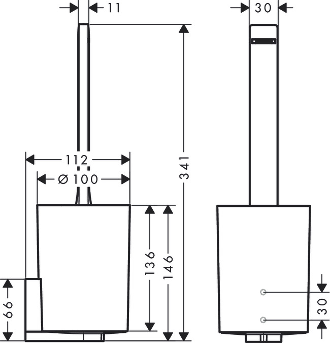 Hansgrohe WallStoris Ершик подвесной с держателем, пластик цвет: черный 27927670