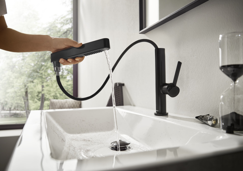 Hansgrohe Finoris Смеситель для раковины, с донным клапаном, цвет: матовый черный 76063670
