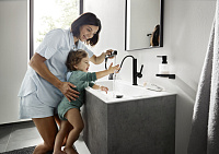 Hansgrohe Finoris Смеситель для раковины, с донным клапаном, цвет: матовый черный 76063670
