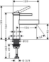 Hansgrohe Finoris Кран для раковины для холодной воды без донного клапана, цвет: матовый черный 76013670
