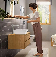 Hansgrohe Rebris E Смеситель для раковины, с донным клапаном, цвет: хром 72581000
