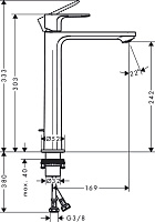 Hansgrohe Rebris S Смеситель для раковины, с донным клапаном, цвет: хром 72590000