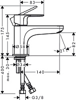 Hansgrohe Rebris S Смеситель на борт ванны однорычажный Monotrou, 2 режима расхода воды, цвет: хром 72434000
