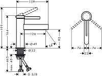 Hansgrohe Finoris Смеситель для раковины однорычажный, с донным клапаном, цвет: матовый белый 76010700