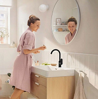 Hansgrohe Rebris S Смеситель для раковины 210 с поворотным изливом, цвет: матовый черный 72536670