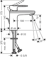Hansgrohe Vernis Blend Смеситель для раковины однорычажный, с донным клапаном, цвет: хром 71571000