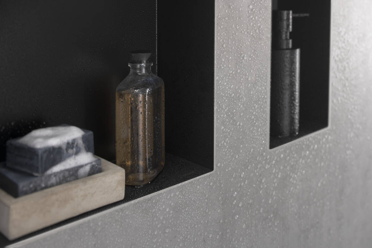 Hansgrohe XtraStoris Minimalistic Полка в нишу встраиваемая 15х10х30h см, цвет: матовый черный 56070670