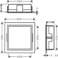 Hansgrohe XtraStoris Полка-короб встраиваемая 30х10х30h см, цвет: черный 56098670