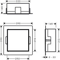 Hansgrohe XtraStoris Rock Полка в нишу встраиваемая 30х14х30h см, с дверью, цвет: матовый черный 56091670