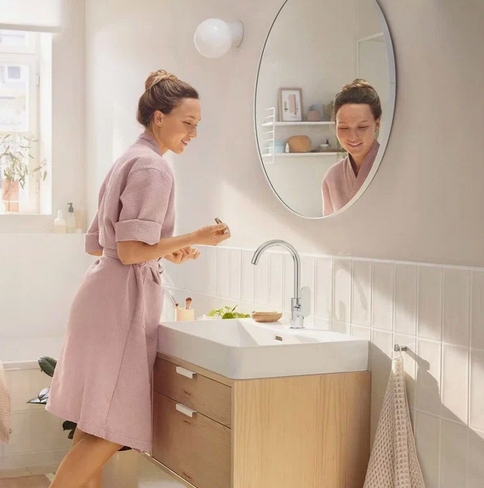 Hansgrohe Rebris S Смеситель для раковины 210 с поворотным изливом и сливным гарнитуром, цвет: хром 72536000