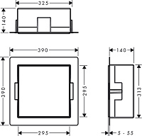 Hansgrohe XtraStoris Minimalistic Полка в нишу встраиваемая 39х14х30h см, цвет: матовый белый 56079700