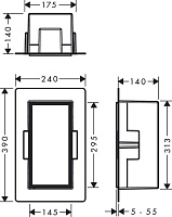 Hansgrohe XtraStoris Rock Полка в нишу встраиваемая 30х14х30h см, с дверью, цвет: матовый белый 56088700