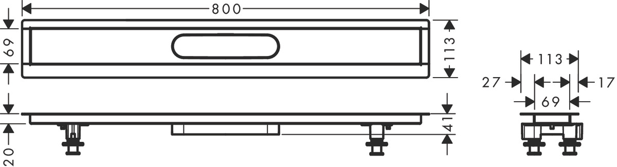 Hansgrohe RainDrain Внутренняя часть трапа 80 см цвет: серый 56012180